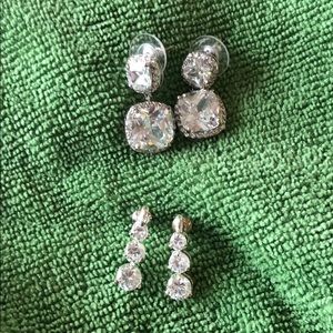 Pair of rhinestone earrings